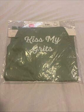 Say What? Women's Sage Green Apron with White Script